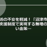 生活の不安を軽減!「沼津市」の支援制度で実現する無理のない金策